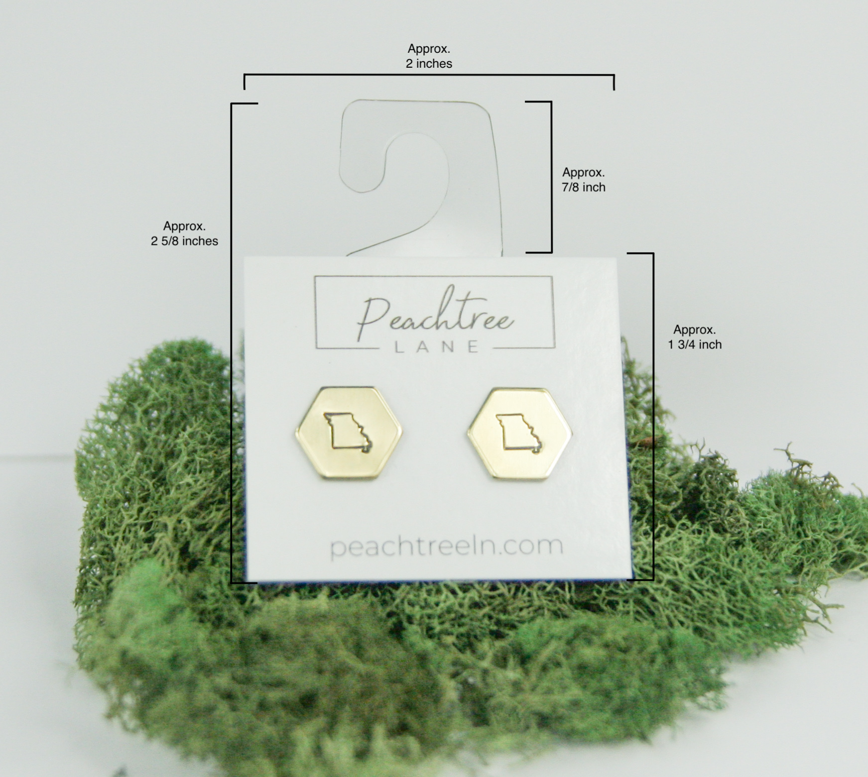 Peachtree Lane Co. - Wholesale Stud/Post Earrings - Arizona State Hand-Stamped Brass Hexagon Earrings1