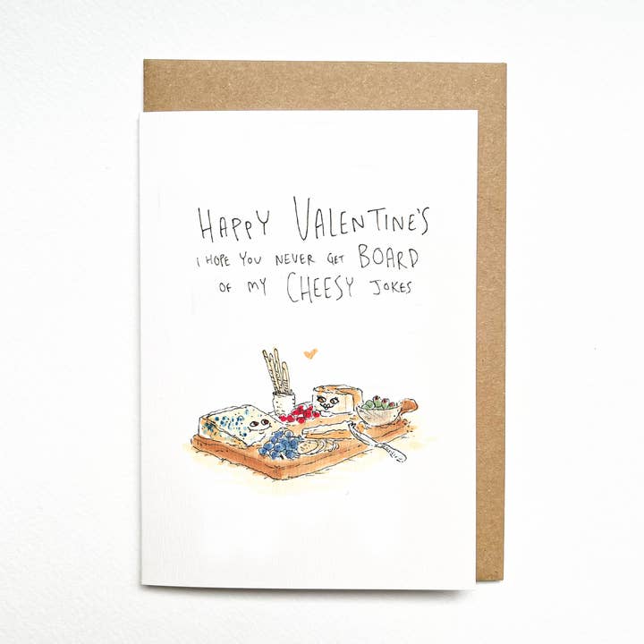 Happy Valentine's I Hope You Never get Board of my Cheesy jokes for wholesale by Well Drawn