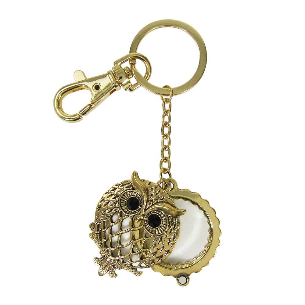 TheTizana - Wholesale Keychain - Women's - Owl 6 Times Magnifier Magnifying Glass Top Sliding Magnet3