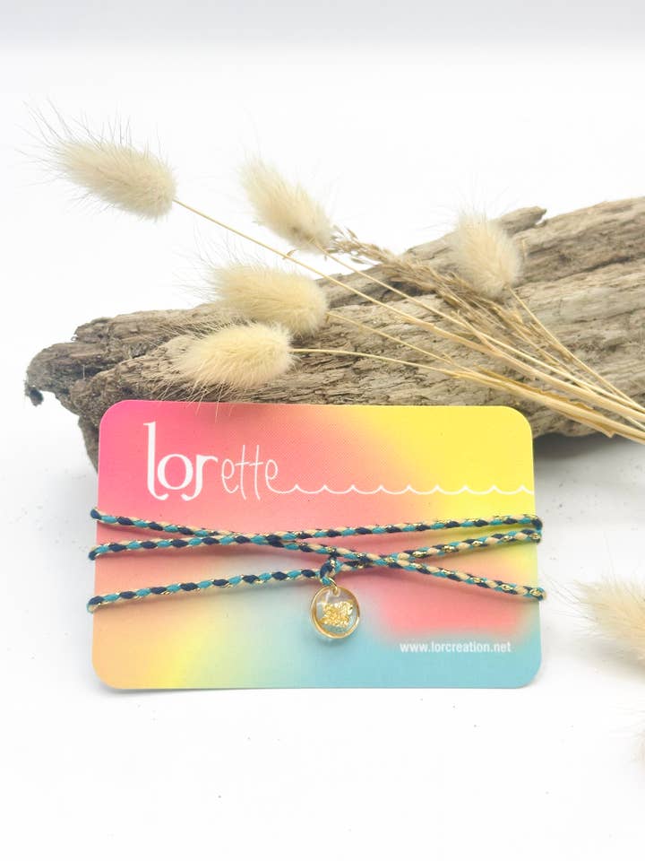 Collar y pulsera - Pan de oro - Azul y dorado para venta al por mayor de LOR CREATION