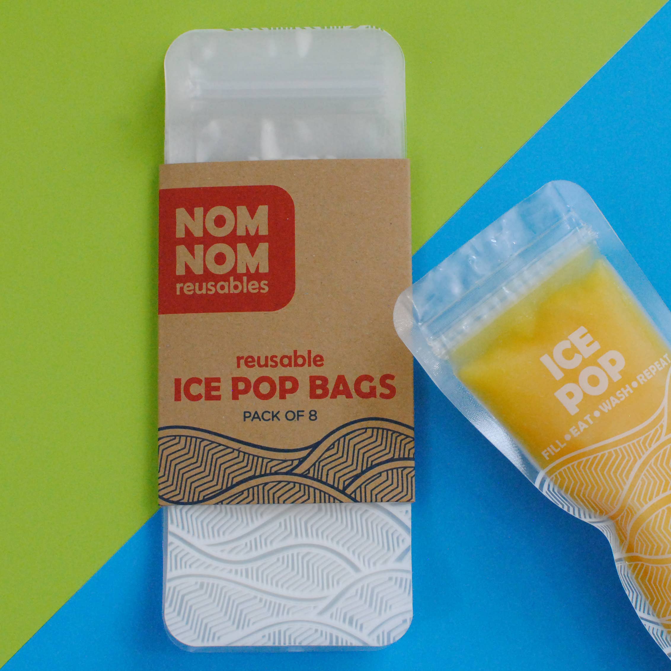 Nom Nom Kids – wholesale Food storage wrap/bag – 8 Reusable Ice Pop Bags5