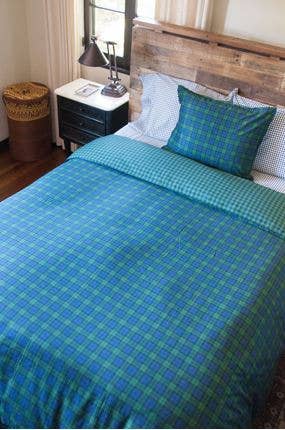 Navy Green Blackwatch Plaid Duvet Cover Set for wholesale on Faire3