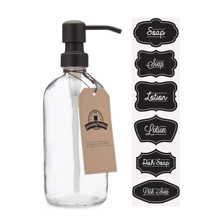 Jarmazing Products - Wholesale Soap Dispenser - Clear Glass 16oz Bottle Soap and Lotion Dispenser