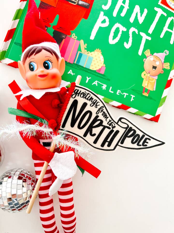 Salutations du mini-drapeau du pôle Nord pour la vente par Goldie Letter Company