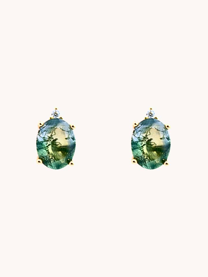 Boucles d'oreilles en or mousse verte - Cadeau tendance, petit cadeau de Noël pour la vente par Gratinsta