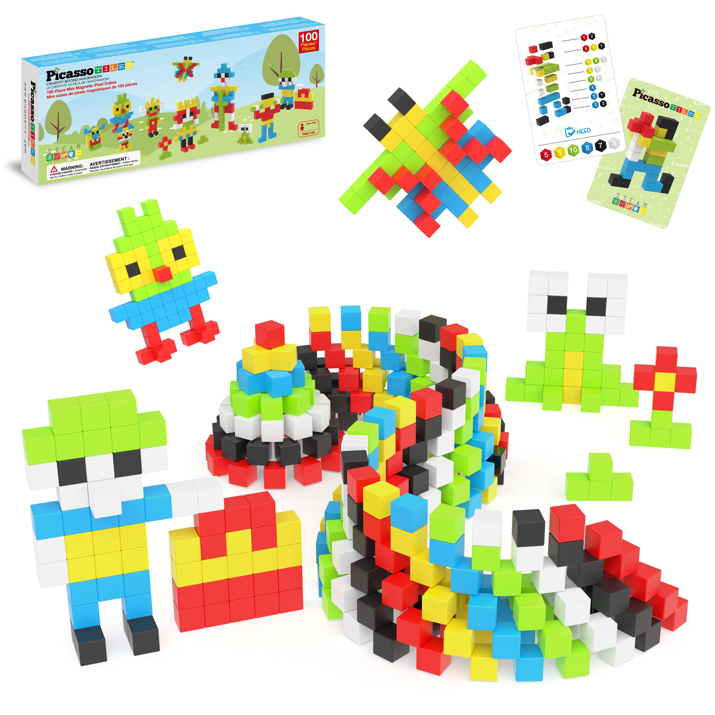 PicassoTiles – wholesale Building set – Child – PicassoTiles 100pc .5" Magnetic Cubes Set0