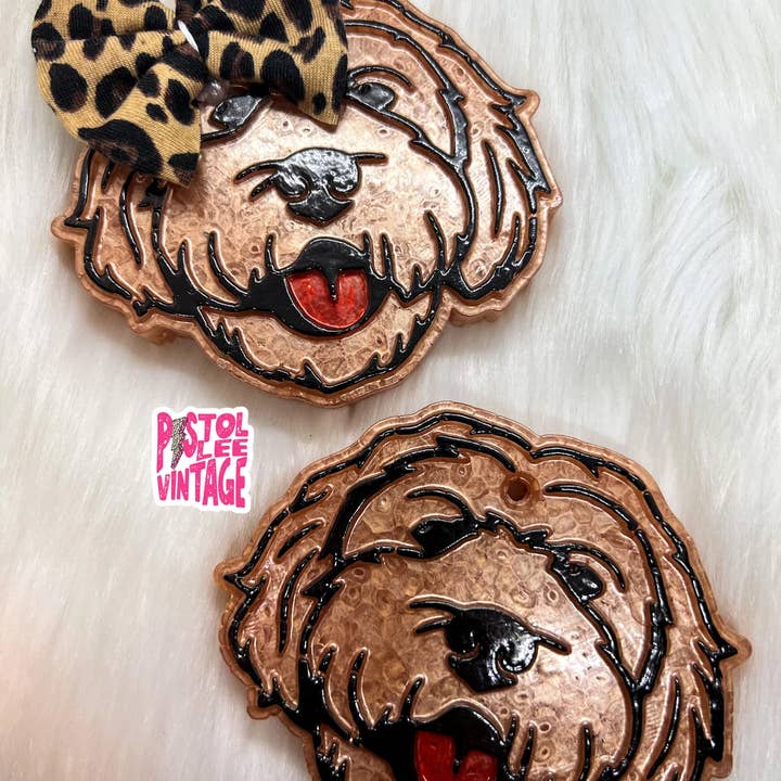 Golden Doodle Freshie for wholesale by Pistol Lee Vintage