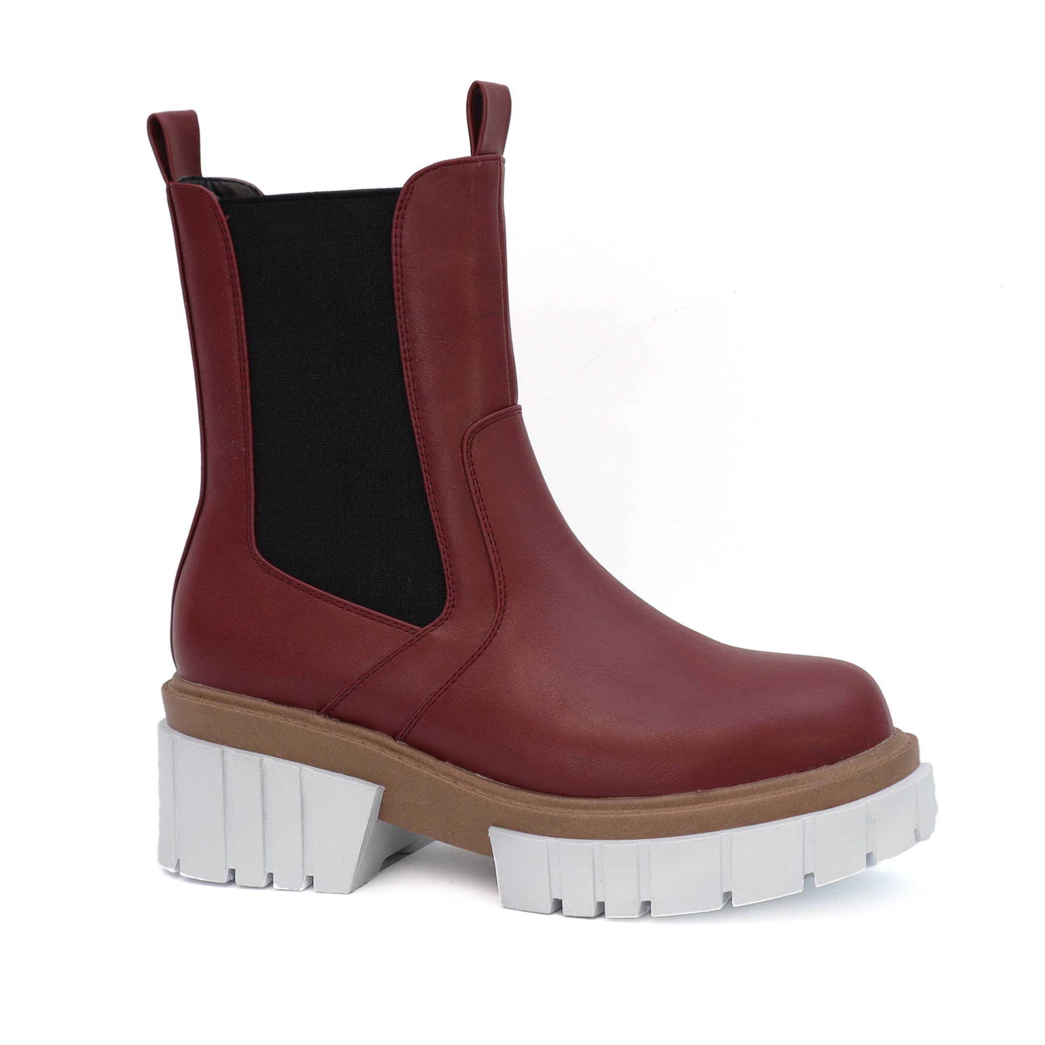 Yoki Fashion - Wholesale Chelsea Boots - Dames - Yoki MIKEEY-12 korte Chelsea witte Combat boots voor dames1