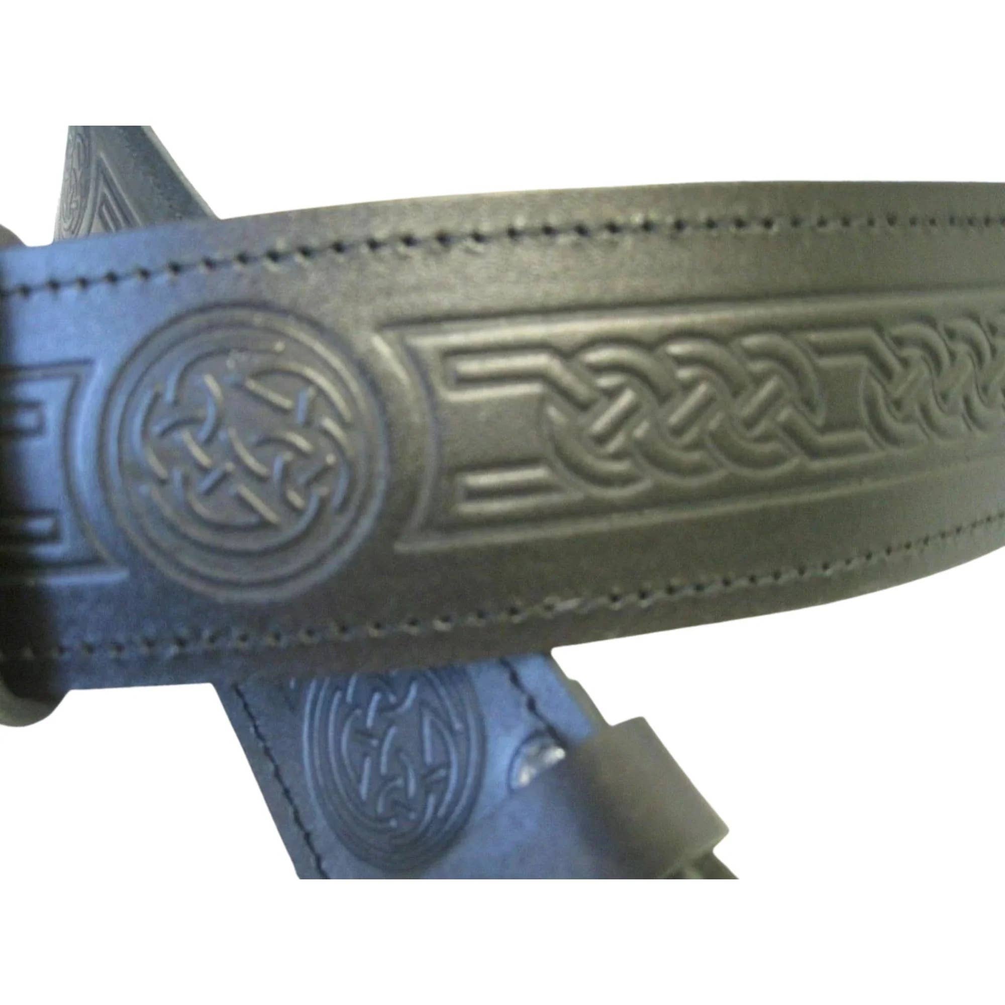 Kilts Boutique - Wholesale Belt - Men's - Scottish Black Leather Kilt Belt – Celtic/Thistle/Masonic0