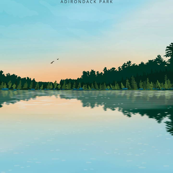 Boreas Design Shop - Wholesale Art Print - Rainbow Lake Print - Adirondacks, New York1