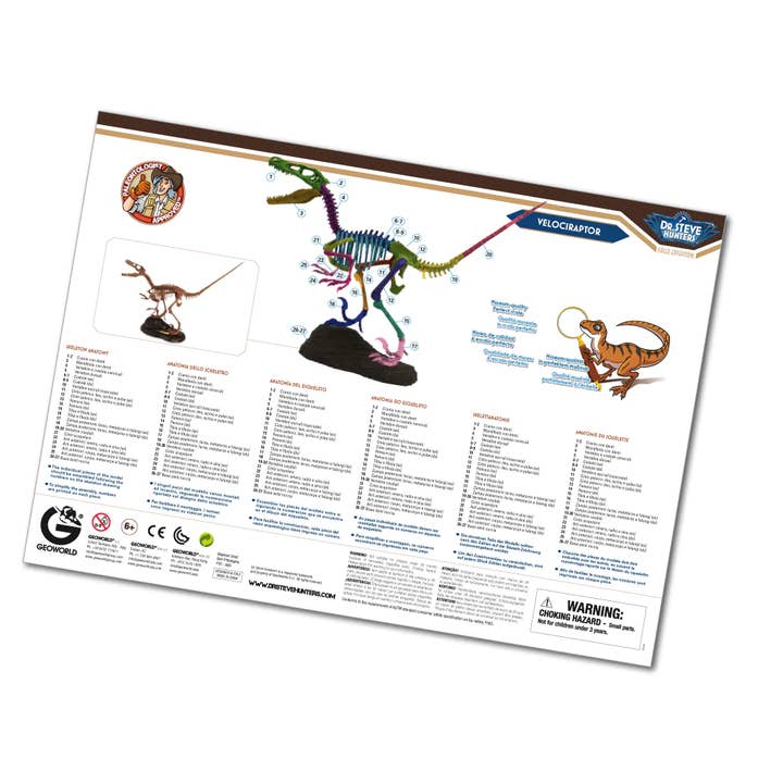 Safari Ltd. - Wholesale Build-a-Toy - Kids - GEOWorld Paleo Expeditions - Velociraptor Kit