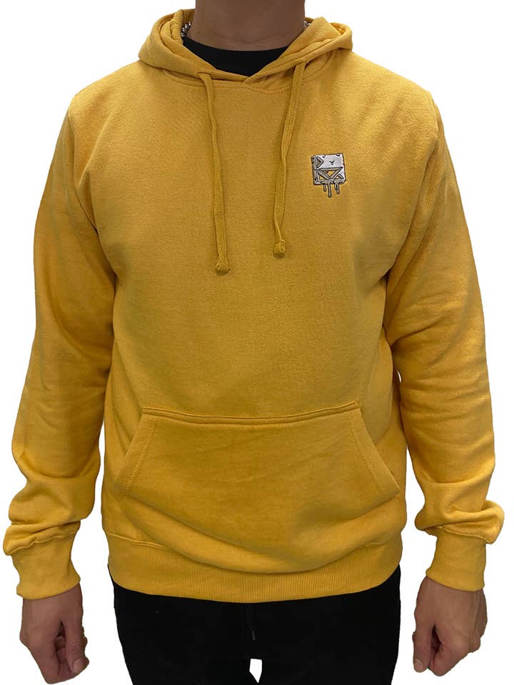 W2447-0797EM LOGO DRIP EMBROIDERED PULLOVER HOODIE for wholesale by Dikotomy