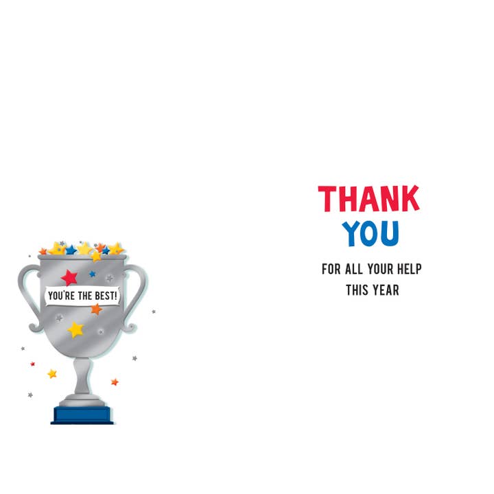 Piccadilly Greetings - Wholesale Teacher/Back-to-School Card - Thank You Teacher Card, Thank You Teacher, Trophy1