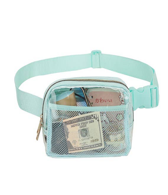JOSSLYN by wall to wall - Wholesale Belt Bag - Women's - CLEAR CROSS BODY SLING MESSENGER FANNY PACK | 40P5168
