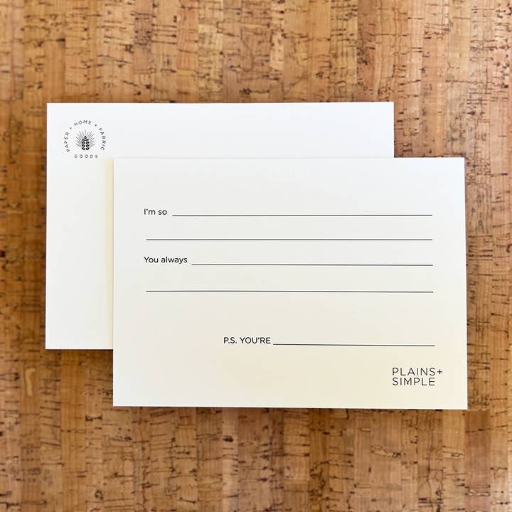 Simply Said I'm So You Always Postkarte für den Großhandel von Plains + Simple