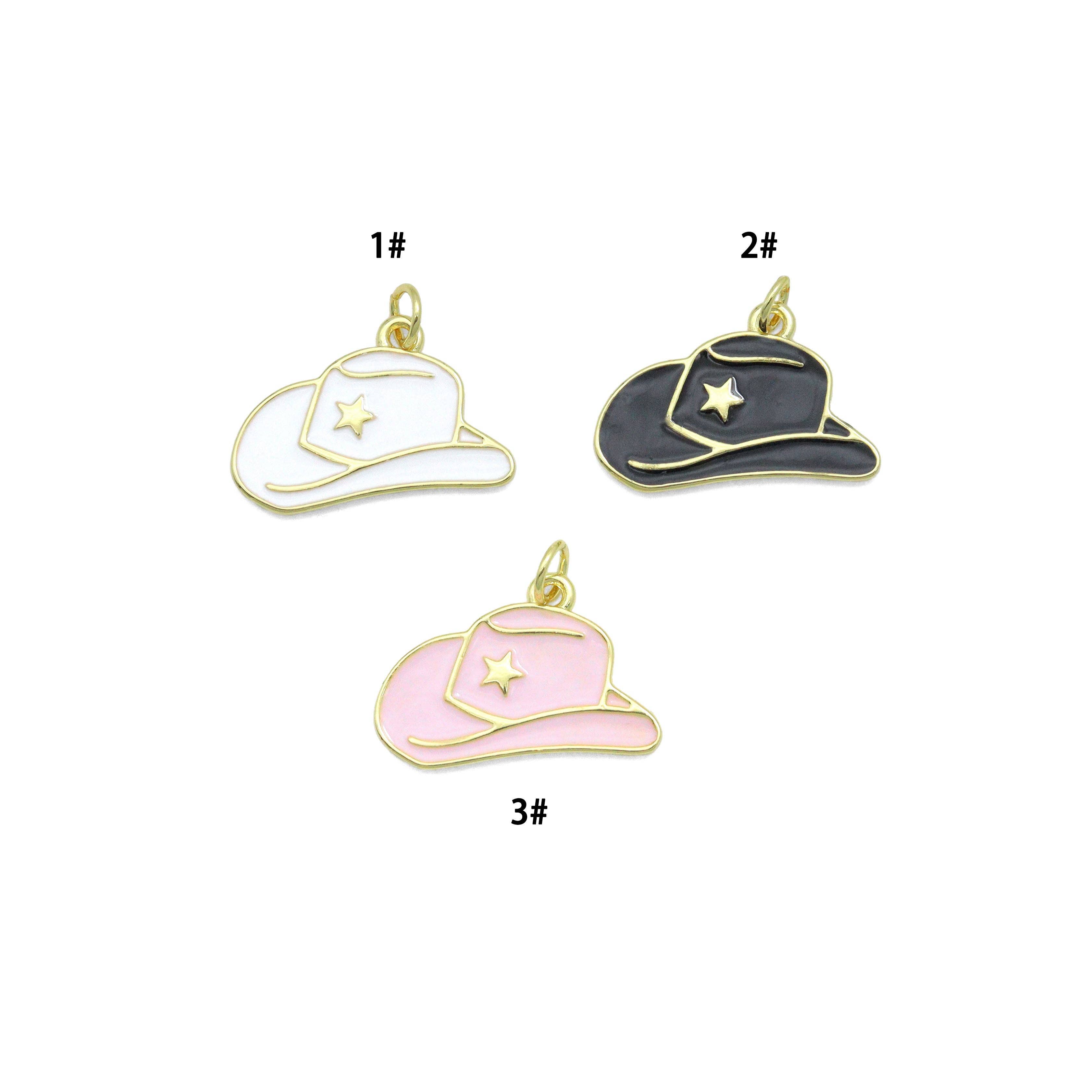 BestBeads&Beyond – wholesale Individual charm/pendant – Colorful Enamel star cowboy Hat Shape charm, Sku#Y1057