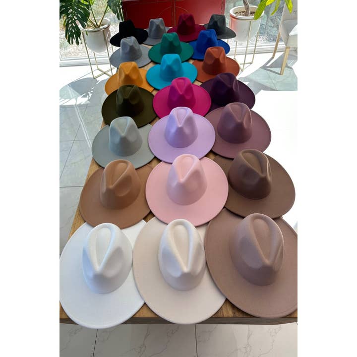 Queens INC - Wholesale Fedora - Women's - Vegan Felt Women's Panama Hat 27 Colors!