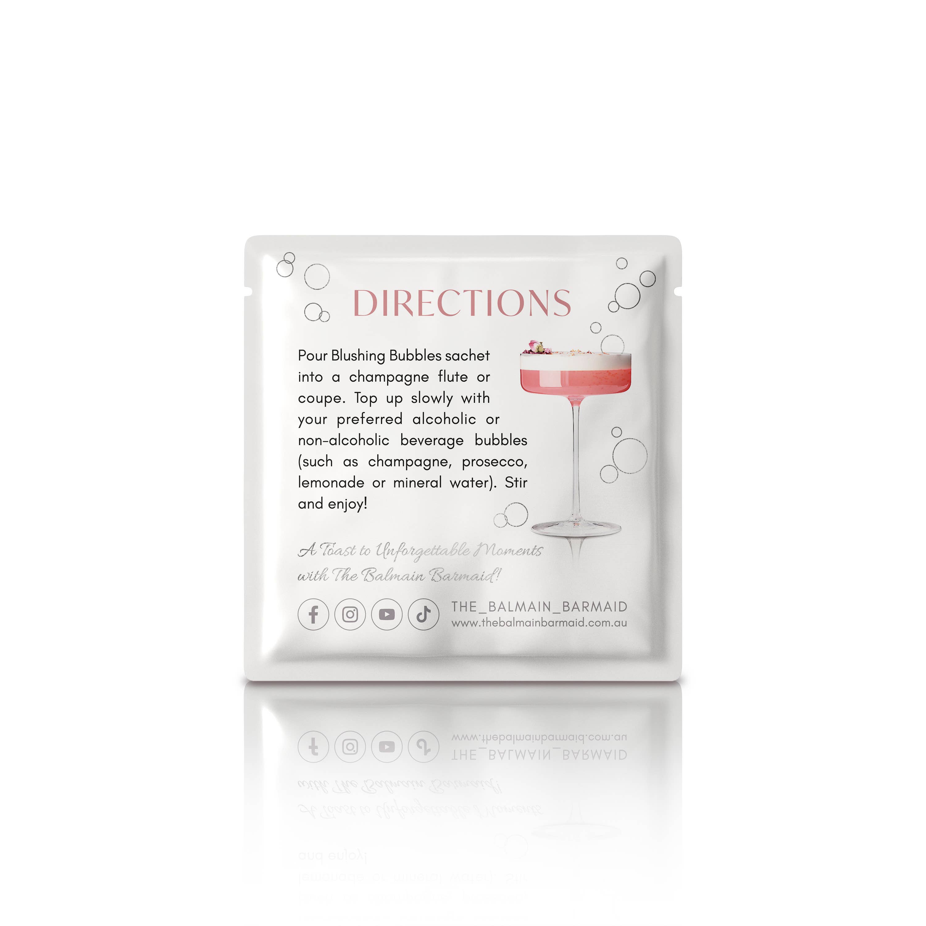 The Balmain Barmaid - Wholesale Cocktail mix/syrup - Blushing Bubbles Cocktail Infusion (6 sachets)4