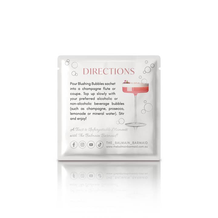 The Balmain Barmaid - Wholesale Cocktail mix/syrup - Blushing Bubbles Cocktail Infusion (6 sachets)4