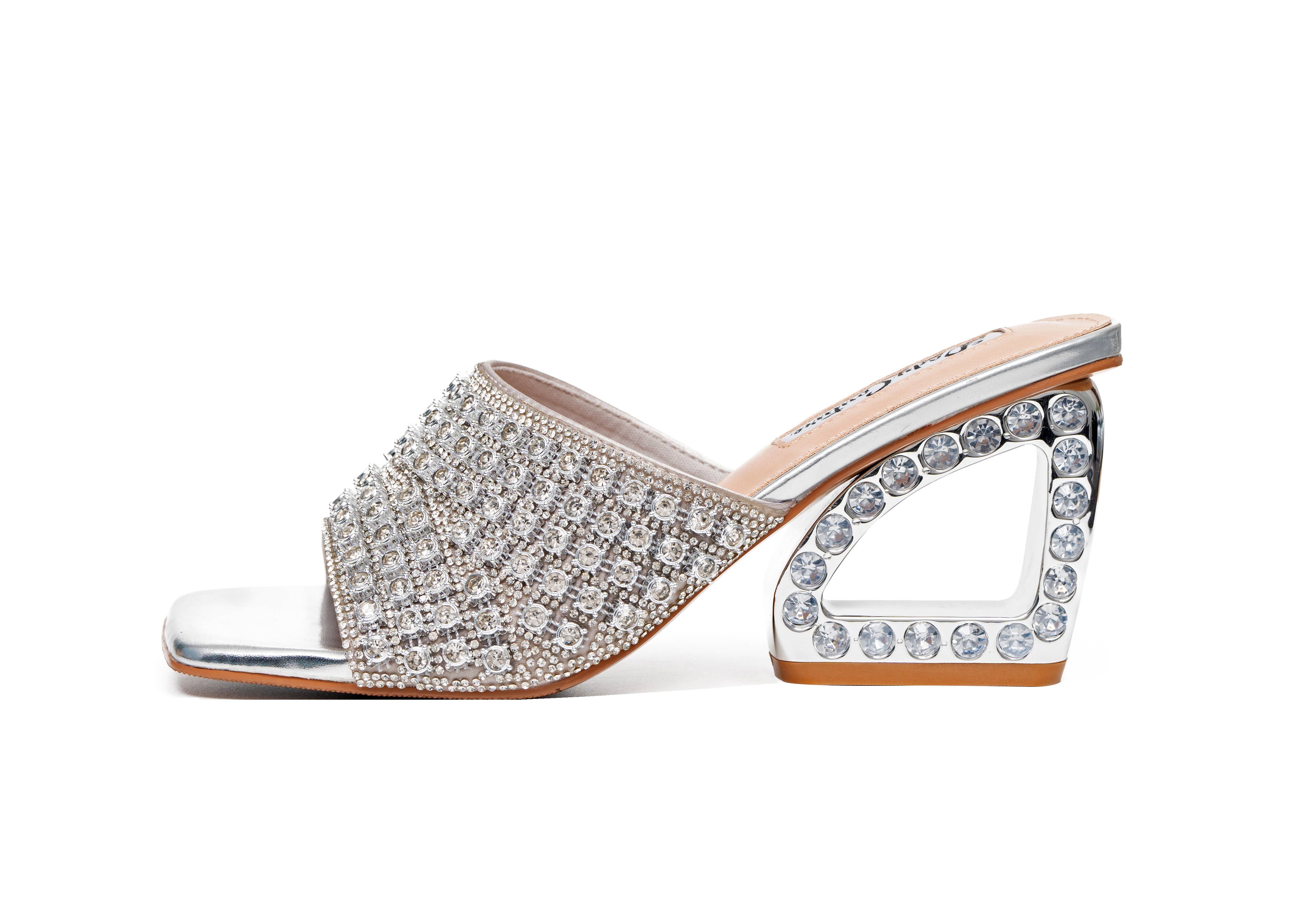 LADY COUTURE - Wholesale High Heels - Women's - Royal Jewels Slide with Metallic Jewels Heel
6