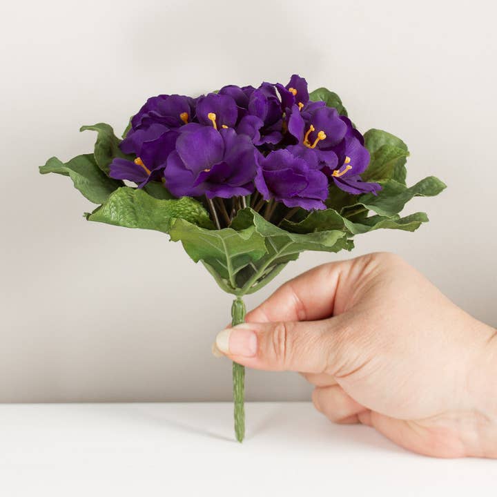 Factory Direct Craft - Wholesale Artificial Flowers - 6-1/2" Purple Artificial African Violet Bush