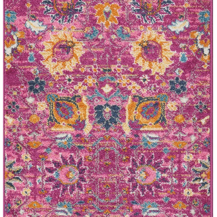 HomeRoots – Großhandel Läufer – 10' Floral Power Loom Läufer Teppich, rosa