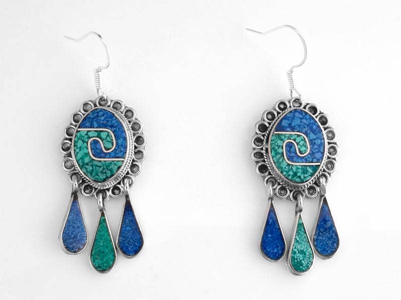 Costello International - Vente Boucles d'oreilles pendantes - La plus grande variété de boucles d'oreilles artisanales incrustées de mosaïque mexicaine10