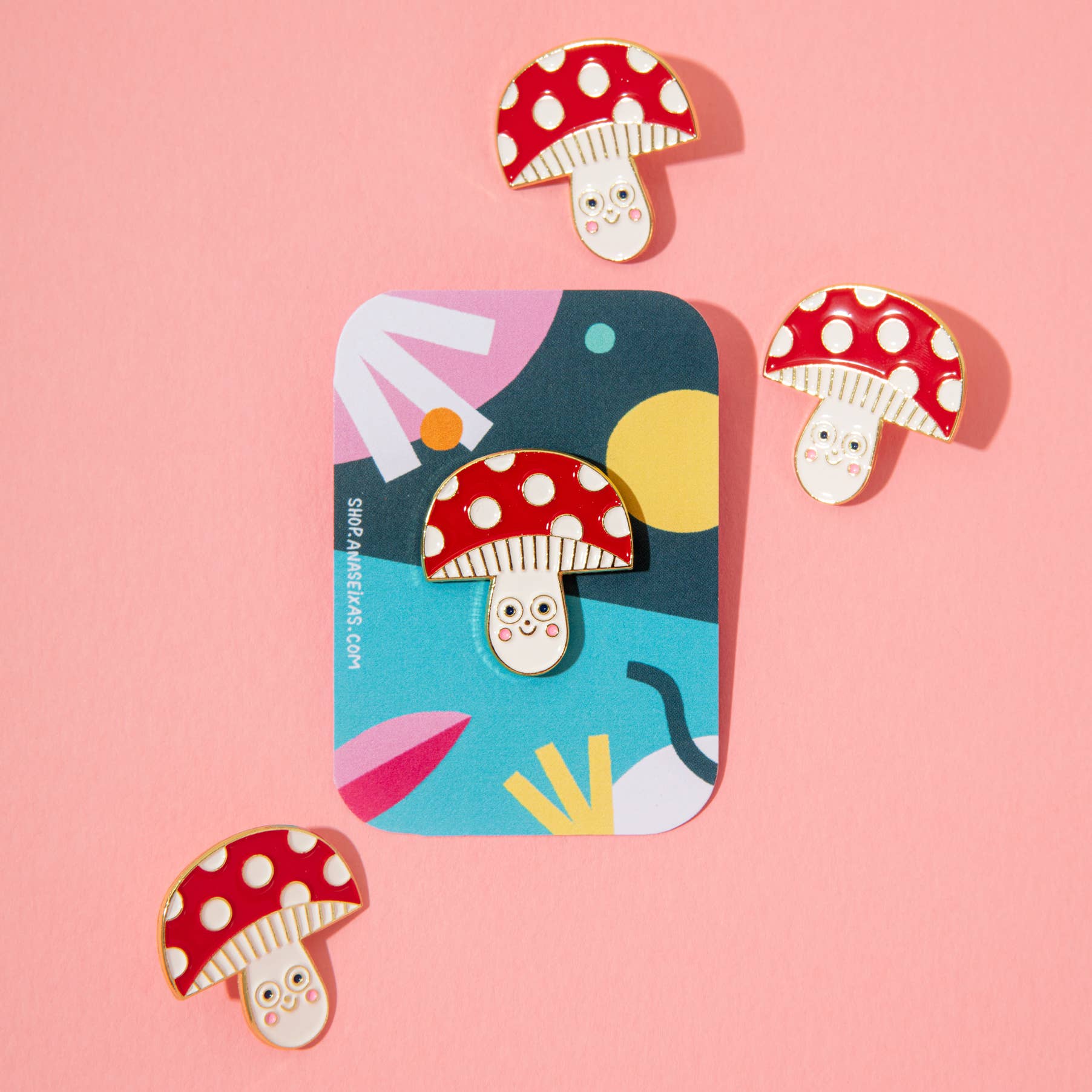 Ana Seixas - Vente Épinglettes/boutons - Épingle en émail champignon2