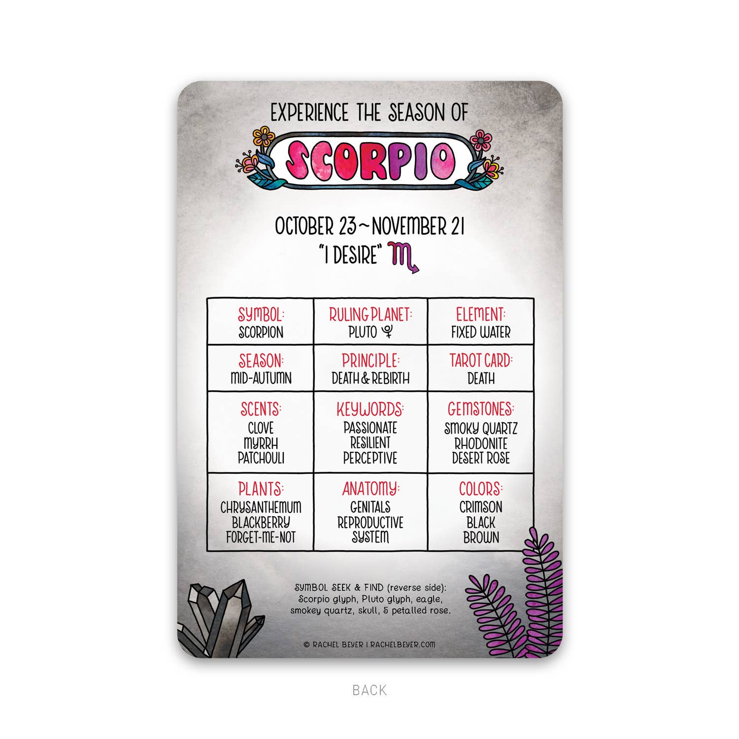 Rachel Beyer - Wholesale Art Print - Scorpio Zodiac Mini Art Print2