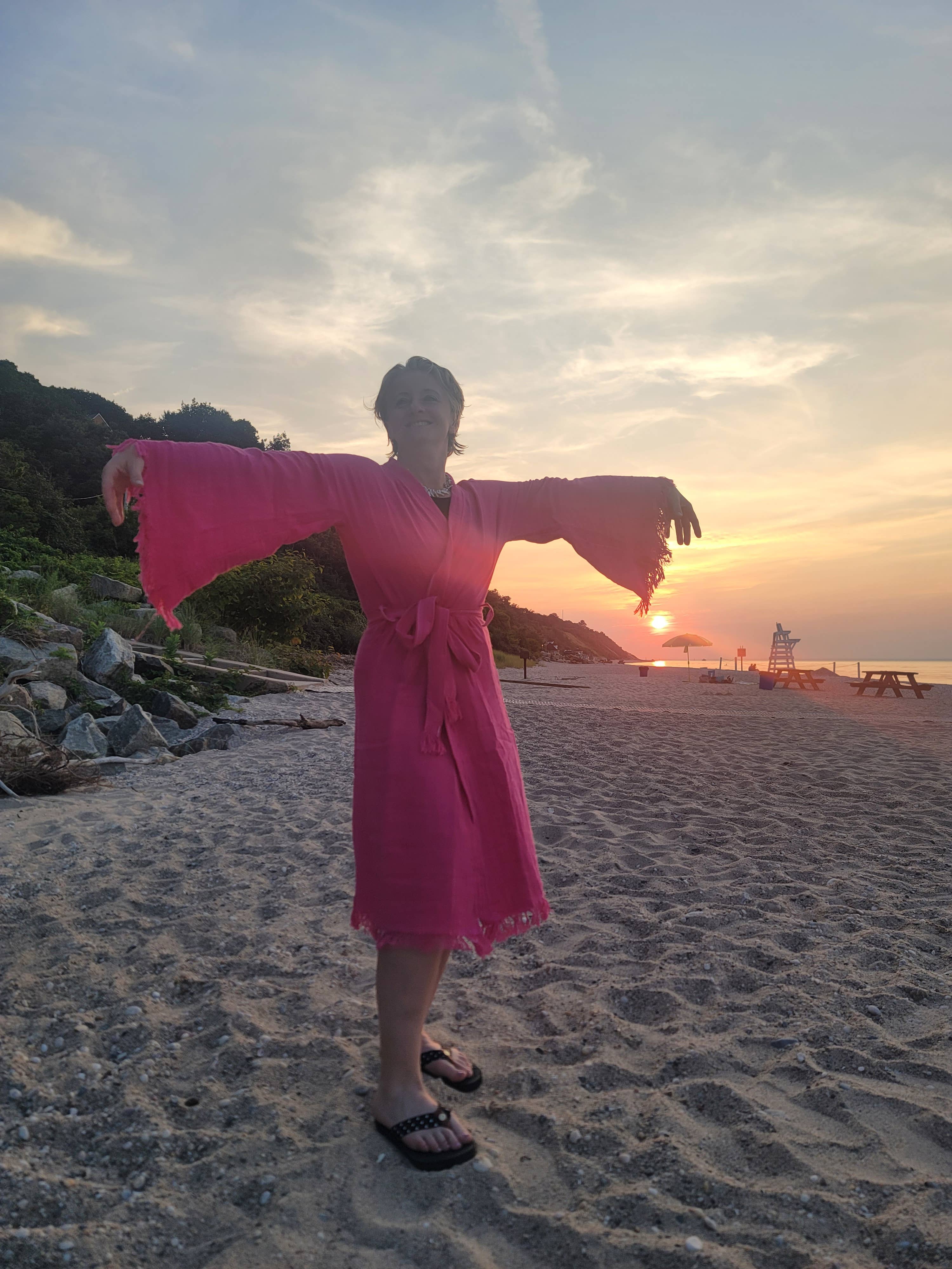 Kalkedon Towels – Robe - Mulher por atacado – Robe kimono de algodão turco comprimento total3