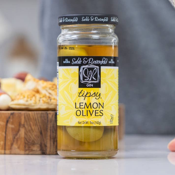 Sable & Rosenfeld Tipsy Gin Lemon Tipsy Olives 5oz / 6 for wholesale by Sable and Rosenfeld est.1970