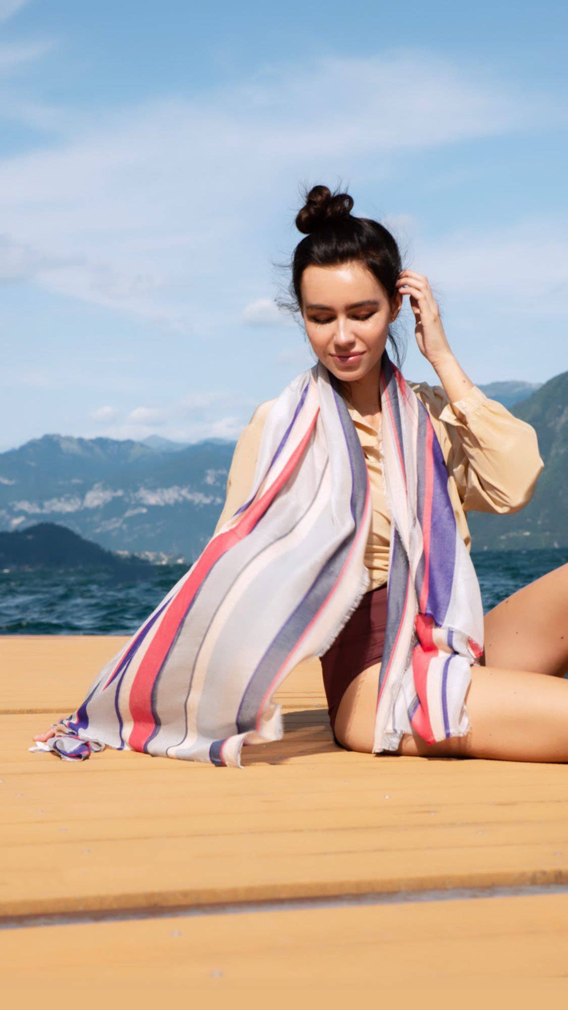 Abstract - Wholesale Scarf - Women's - Striped scarf or sarong4