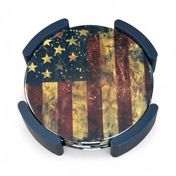 Corksee - Wholesale Coasters - Vintage Flag | Coaster Set2