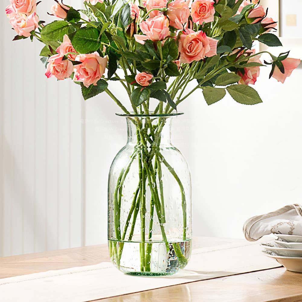 Noah Decoration - Vente Vases - Vase en verre à bulles de teinte verte3