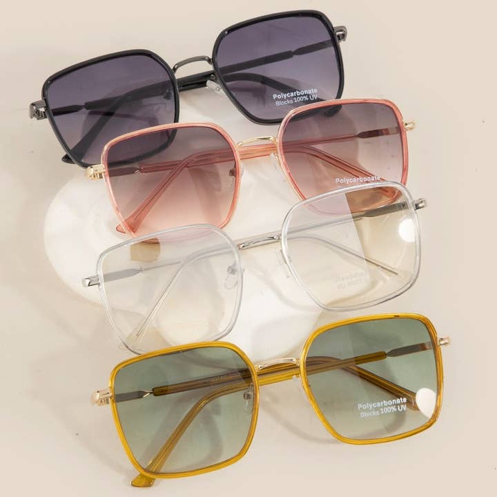 Dünner Rahmen Quadratische Sonnenbrillen-Set für den Großhandel von Anarchy Street