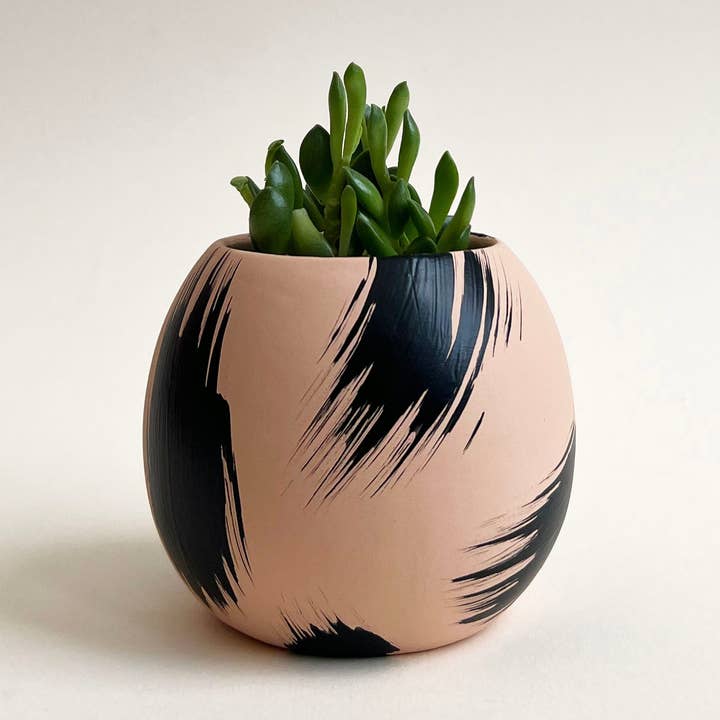 Round Brush Strokes Plant Pot for wholesale by Hello Marilu