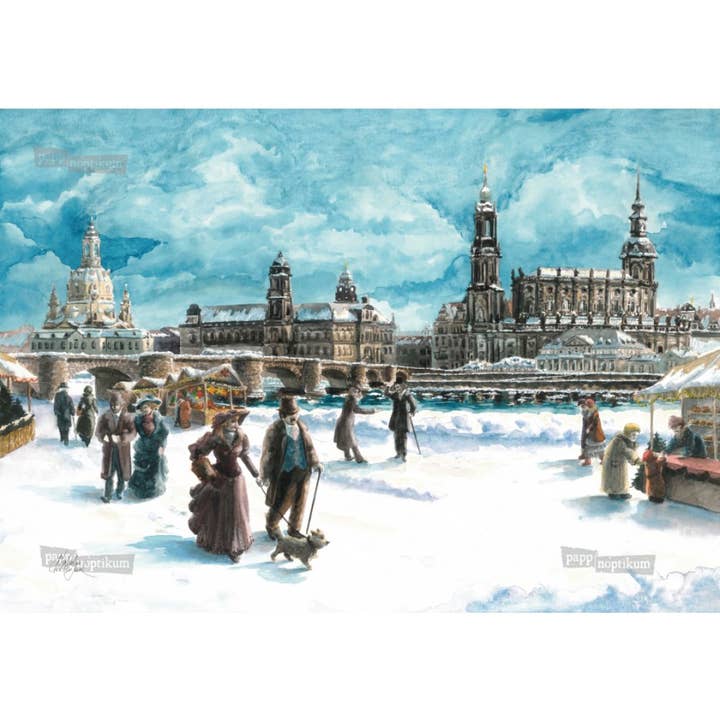 Dresden - Vista da Ponte Augusto (calendário do advento) por atacado de Pappnoptikum