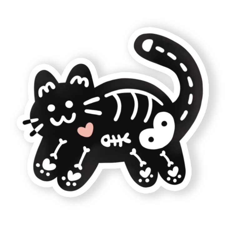 Kitty Bones klistermærke for engroshandel hos The Stray Shop