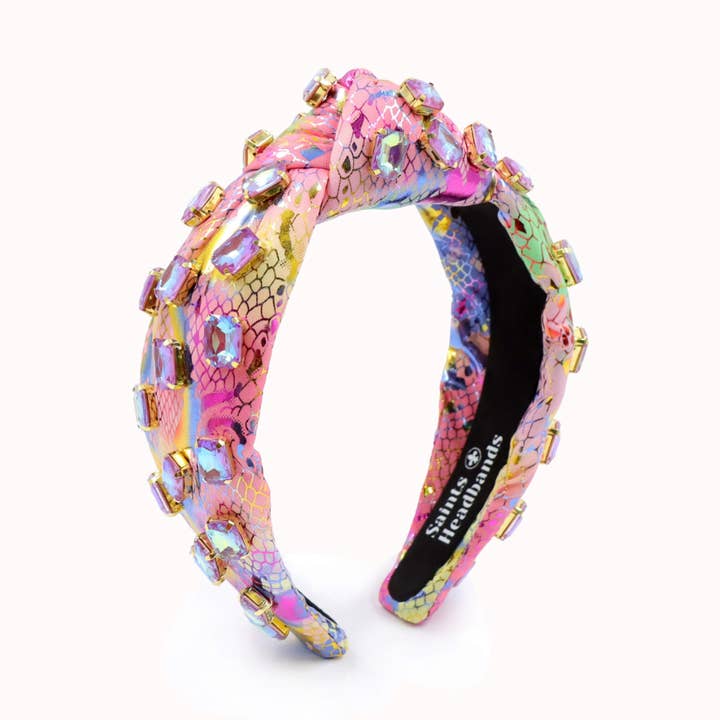 Serre-tête Serpent Métallique en Strass pour la vente par Saints Headbands