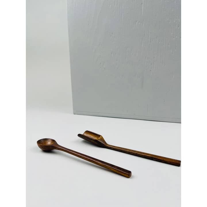 Baroy – Großhandel Kochlöffel – Gewürzschaufel aus Holz, langer Griff, 19 cm, Kaffeelöffel aus Holz