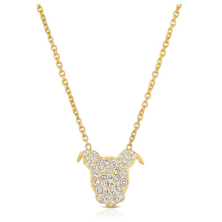 Diamond Encrusted Pup Pendant for wholesale by The Gentle Pit