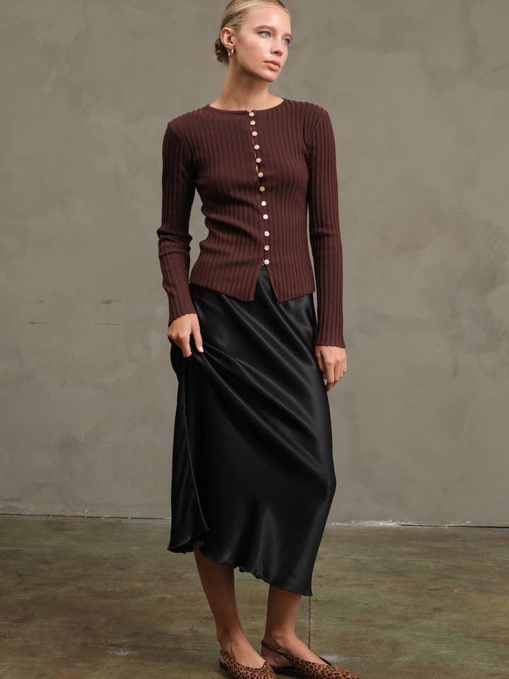 Slim Fit Knit Button Top - RTK1029 for wholesale by RAISONNEL