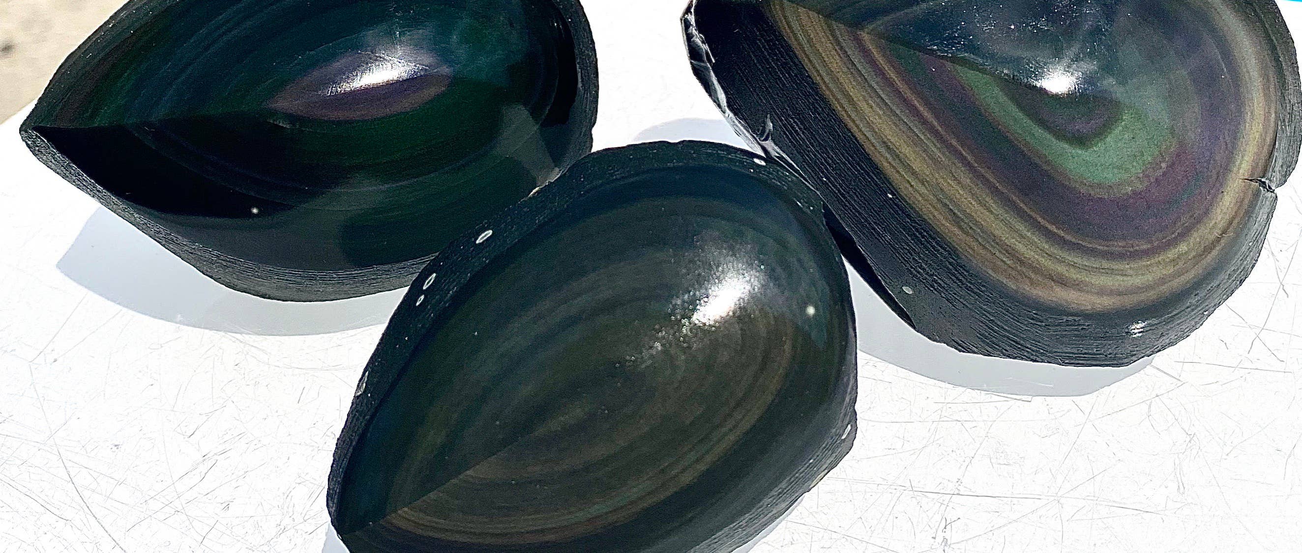 KayleeNYC - Wholesale Spiritual Stone/Crystal -  2 Lbs Natural Rainbow Obsidian Half Polish freeform1