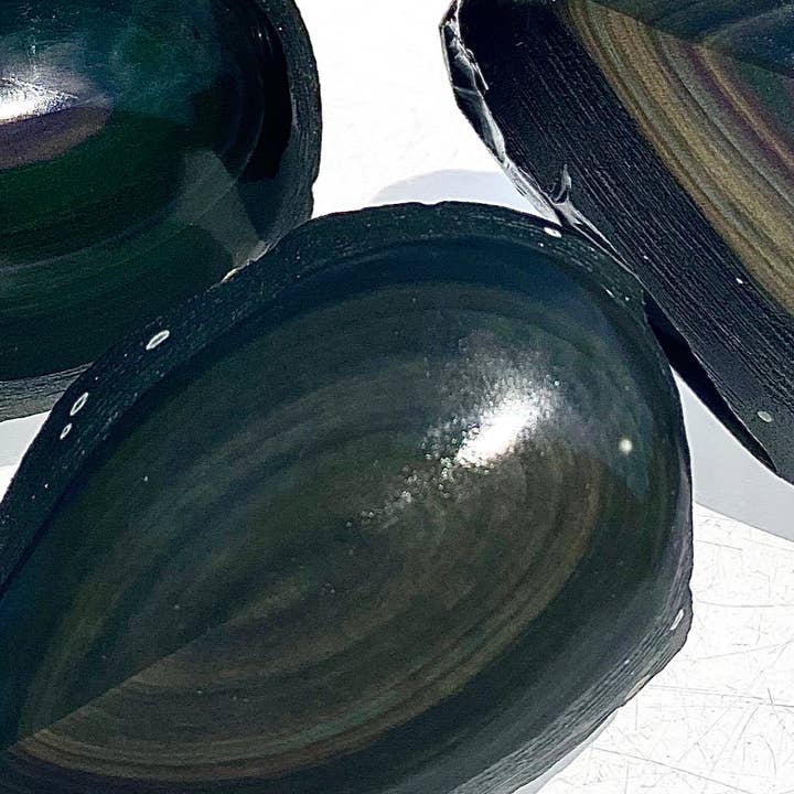 KayleeNYC - Wholesale Spiritual Stone/Crystal - 2 Lbs Natural Rainbow Obsidian Half Polish freeform1