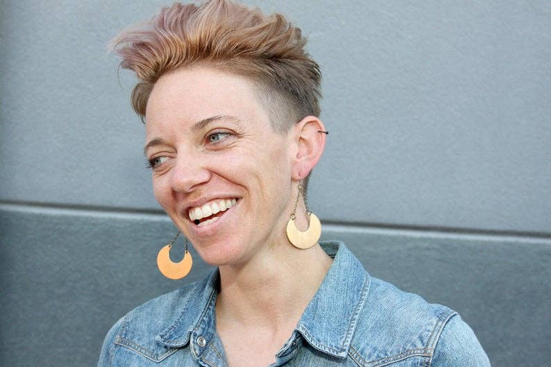 daniAWESOME - Wholesale Dangle Earrings - Brass Half Moon Dangle Drop Earrings 1