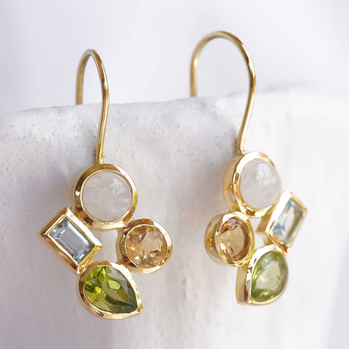 Handmade Gold Vermeil Gemstone Earrings for wholesale by Banyan Jewellery