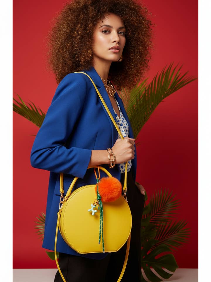 Pendentif POMPON ORANGE pour la vente par Turulata