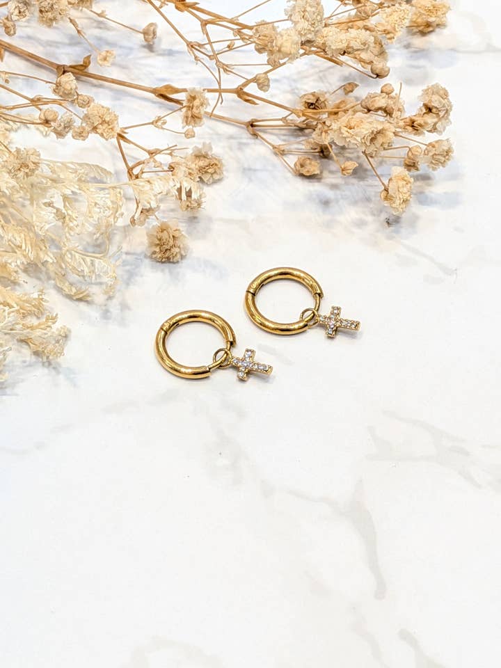 BO Tenerifise croce strass in acciaio inossidabile per la vendita all'ingrosso da parte di LOLO & YAYA