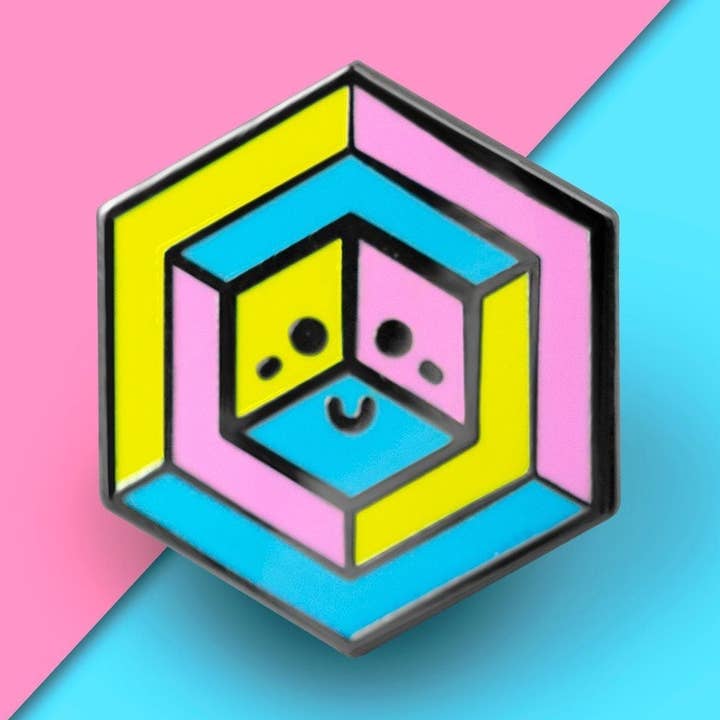 Pansexual Flag - Stolt Cube Pin for engroshandel hos Proud Zebra