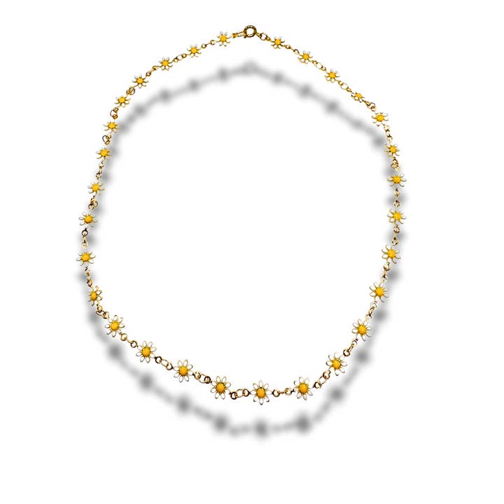 Daisy Chain Enamel Necklace, Layering Jewelry, Flowers for wholesale by Alisa Michelle Designs Inc.